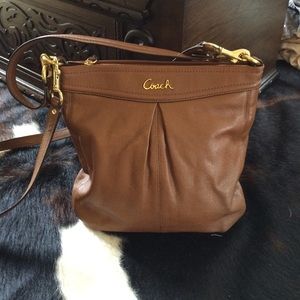 Coach saddle brown cross body shoulder bag