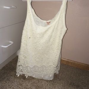 A cream, lace, tank top