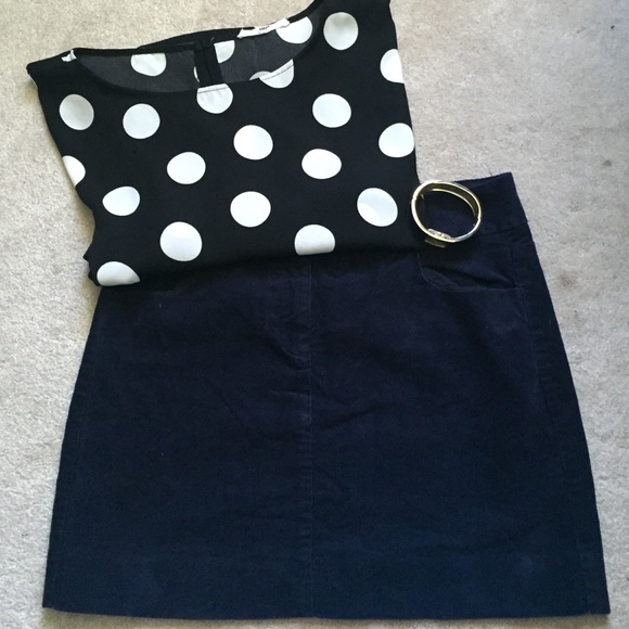 J Crew Navy Corduroy Mini Skirt