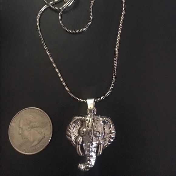 Lucky Charm Trunk up African elephant pendant