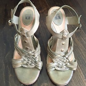 Frye leather wedges size 8