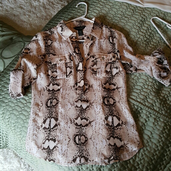 white snakeskin blouse