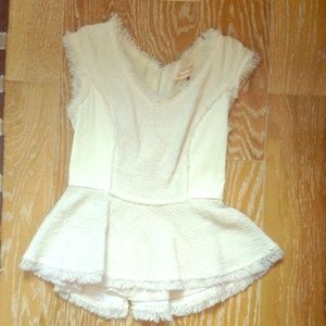 On trend leather and fray top!