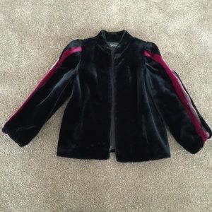 Vintage faux fur black purple oversized coat