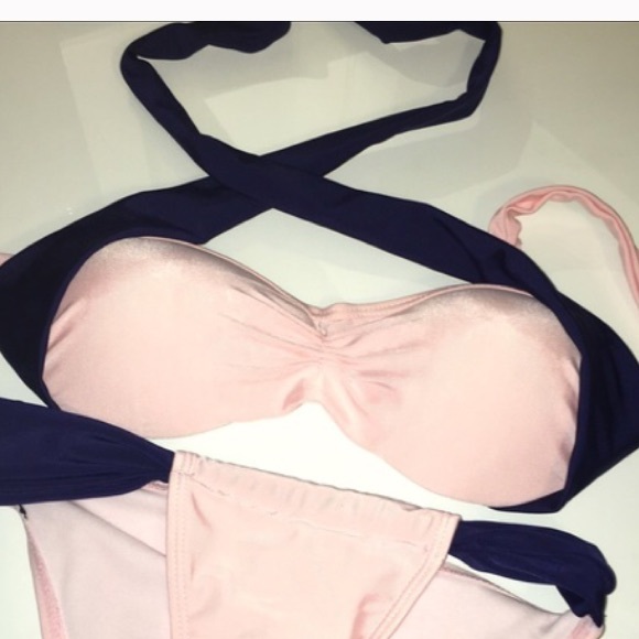 TOP ONLY. Cross cross pink and blue top