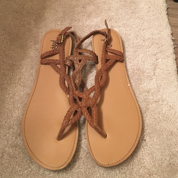 brown braided sandals!