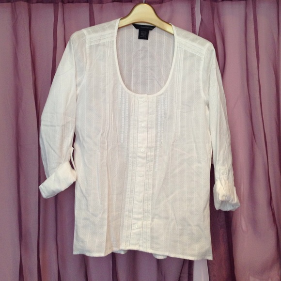 NWT Calvin Klein white dot blouse