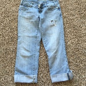 Lightly distressed boyfriend jeans
