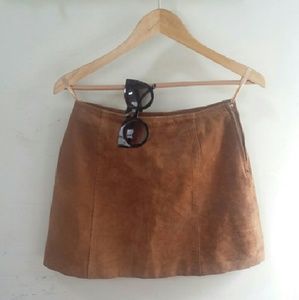 Genuine Suede Leather Vintage Skirt