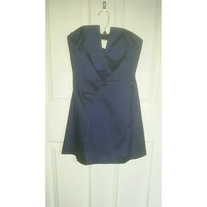 Nasty Gal Navy Blue Strapless Dress