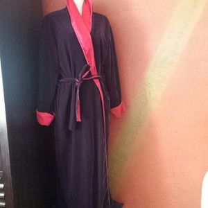 Victoria secret black and red velvet robe