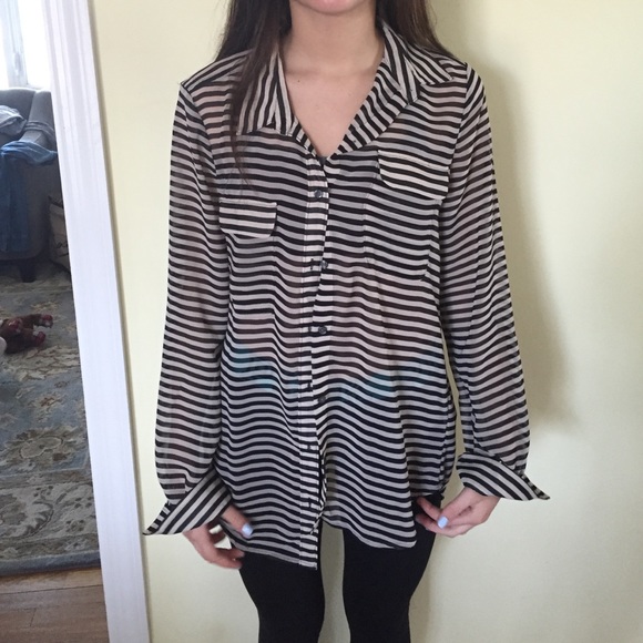 SHEER STRIPED TOP