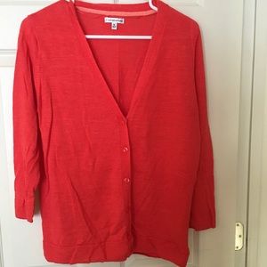 Deep Coral Cardigan