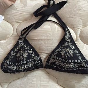 Victoria's Secret embroidered halter swim top
