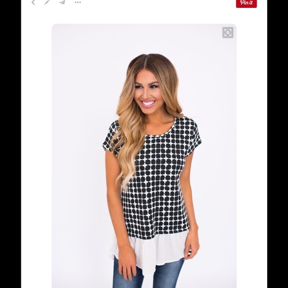 Candy Rose Tops - Black and white check top
