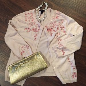 Express pink beaded sweater