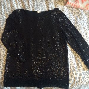J Crew 3/4 sleeve sequin shirt