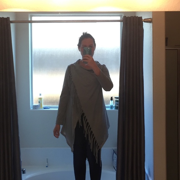 Fringed poncho wrap