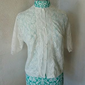 Vintage Tops - Vintage White Lace Blouse Vintage Tops - Vintage White Lace Blouse