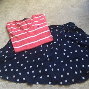 Polo Peach striped v neck t shirt