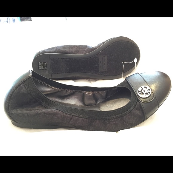 Nwt black Coach flats. Never worn!