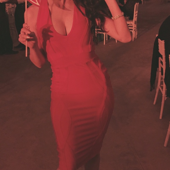 Red CB bandage dress