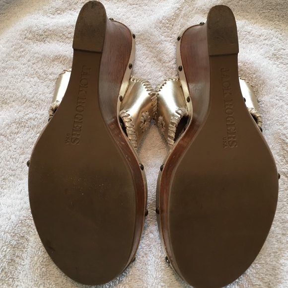 Jack Rogers Gold Wedge EUC size 10 - Picture 4 of 4