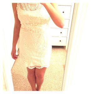 Sheer lace dress with lining