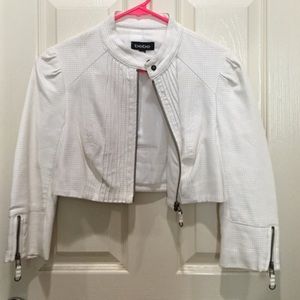 Bebe crop leather jacket