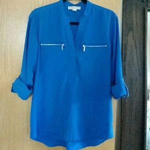 Zippered blue blouse