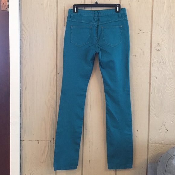 Free People Straight Leg Teal Jean - Picture 2 of 3