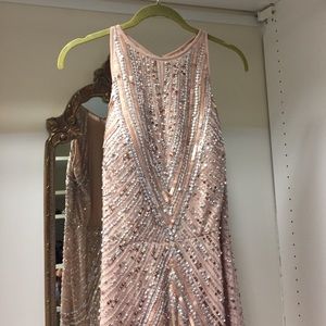 Aidan Mattox sequined blush evening gown, size 0