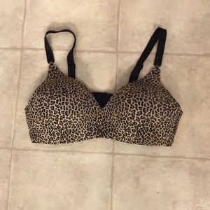 Cheetah print soft underwire bra