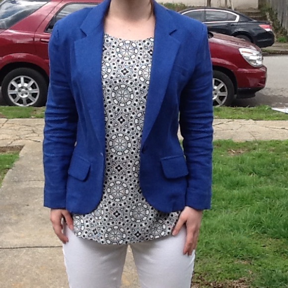 Bright Blue Linen Jacket