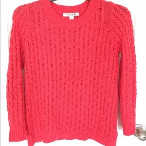 Forever 21, cable knit sweater in coral. Medium
