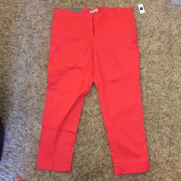 Gap coral/ pink slim cropped pant