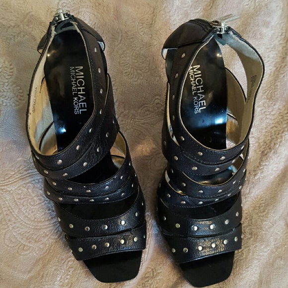 *****SOLD****Michael Kors black studded cage heels - Picture 2 of 4