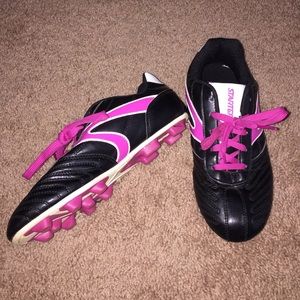 Black pink cleats