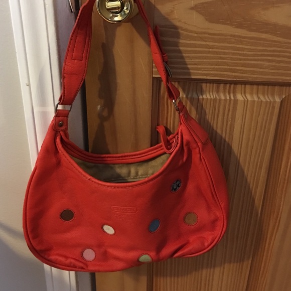 Orange small authentic coach bag