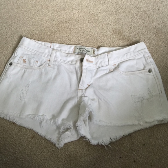 Abercrombie and Fitch white jean shorts
