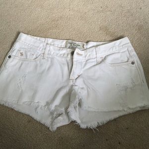 Abercrombie and Fitch white jean shorts