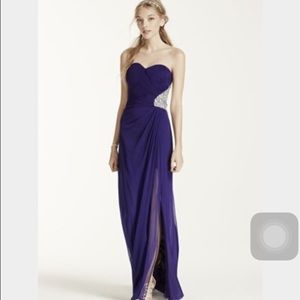 Strapless Sweetheart Prom Dress w side embellishme