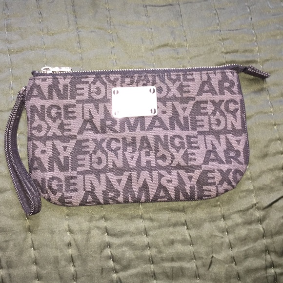 Armani Exchange black wristlet