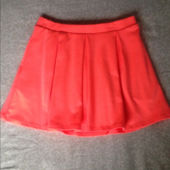 Neon Orange Skater Skirt