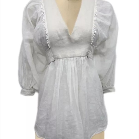 Anthropologie White Boho Blouse