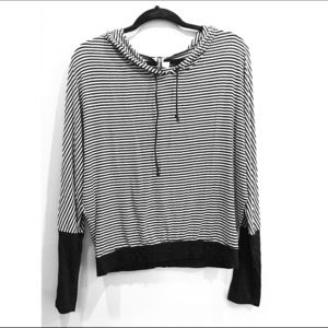 Striped hooded shirt
