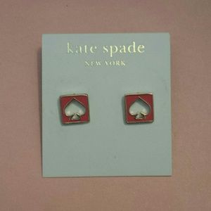 Kate Spade red and gold spade earrings