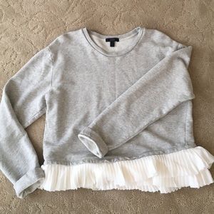 Jcrew crewneck sweater with ruffle