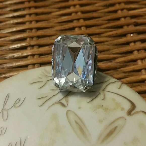 Silver tone Swarovski Crystal ring