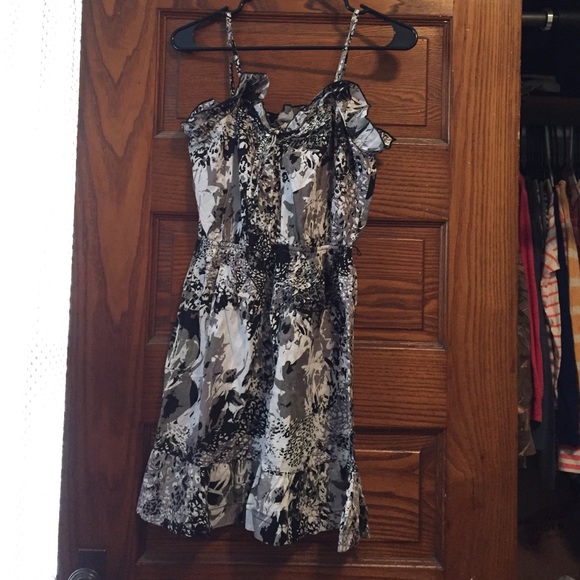 Large black white and grey dress